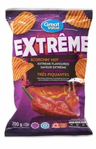 12 Bags of Great Value Scorchin’ Hot All Dressed Extreme Rippled Chips 200g Each - $59.99