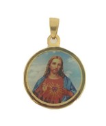  14k gold Plated Sacred Heart of Jesus Religious Pendant Necklace Stainl... - $17.49 CAD