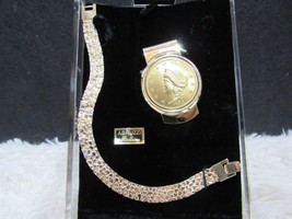 Abruzzi Italiano Gold-Toned 1854 Liberty Money Clip and Nugget Bracelet ... - $13.99