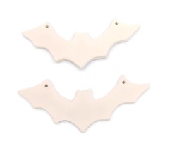 2Pc Blank Bat Wall Hanging Ceramic Bisque Ready To Paint, Halloween Deco... - $23.97