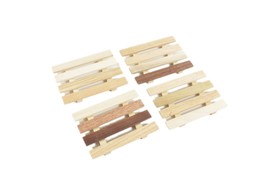 Wooden Handmade Soap Dishes Set of 4 Soap Savers Reclaimed Wood - £8.43 GBP