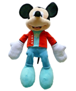 Disney Mickey Mouse Stuffed Plush Doll Christmas Snowflake Toy 22&quot; Blue Red - $6.19