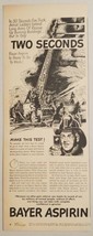 1949 Print Ad Bayer Aspirin Fire Truck Aerial Ladder Firemen in Action - £12.05 GBP