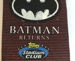 Batman Returns Stadium Club Trading Cards One Wax Pack Michael Keaton - $3.95