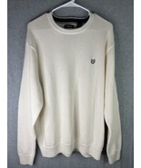 Chaps Sweater Men&#39;s XL Kent Crew Neck Knit Pullover Logo Cream Off White - £18.35 GBP