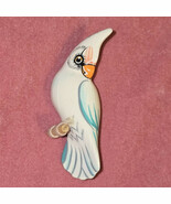 Vintage Wooden Takahashi Style Hand Painted Cockatoo Bird Pin Brooch 2.2... - $142.73 CAD