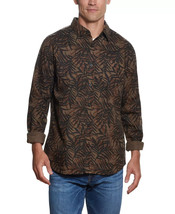 Weatherproof Vintage Men&#39;s All Cotton Leaf Print Woven Shirt in Raindrum-Large - £22.30 GBP
