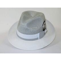 Men's Bruno Capelo Belvedere 2-Tone Straw Style Fedora Hat BD970 Gray/White image 2