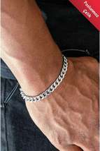 Gurmet Classic Non Tarnish Silver Men&#39;s Steel Bracelet - £7.11 GBP
