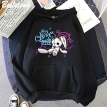 Arcane Jinx Hoodie Monkey Doll  Graffiti Grunge Style  Clothes Black  Sweatshirt - £52.68 GBP