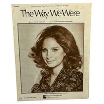 The Way We Were Barbra Streisand Vintage Piano Sheet Music 1973 Marvin Hamlisch - $7.97