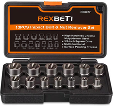 Impact Bolt &amp; Nut Remover Set, 13 Pieces Bolt Extractor with Solid Stora... - £31.66 GBP