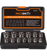 Impact Bolt &amp; Nut Remover Set, 13 Pieces Bolt Extractor with Solid Stora... - £31.62 GBP