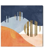 Wynwood Studio Abstract Wall Art Canvas Prints &#39;The Desert Night&#39; Geomet... - $168.29