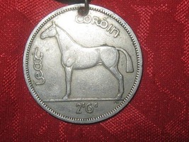 Vintage Antique Silver Irish HORSE/HARP Coin Charm Pendant Necklace - £15.00 GBP