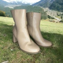 Women&#39;s Faux Leather Dress Boots A New Day Size 7.5 Target Beige Nude Color - £14.18 GBP