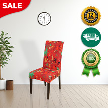 Anyhouz Chair Cover Orange Christmas Small Icons Design with Anti-Dirt  - $33.50