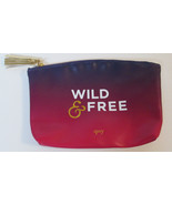 Ipsy August 2017 Wild &amp; Free Glam Bag Empty Makeup Bag Purple Pink Ombre  - $5.00