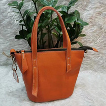 Women&#39;s Bag-Interest Design Vintage Genuine Leather Bucket Bag Versatile Handbag - £42.21 GBP