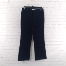 A New Day Pants Womens 2 Blue Stretch Mid Rise Flare Trousers Preppy Cla... - £14.99 GBP