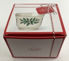 Lenox Holiday Archive Treat Bowl 4.25&quot; Christmas Collectible Dish Holly ... - £30.57 GBP