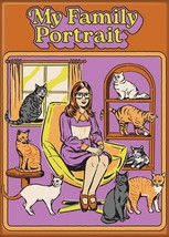 Steven Rhodes Humor My Family Portrait Many Cats Refrigerator Magnet NEW... - £3.16 GBP