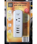 Easy Home Outlet Extender with USB Ports 3.4 Amp White - $18.69