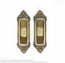 Solid Brass Sliding Pocket Door Handle - Elegant Victorian Design – 6.30... - $50.00