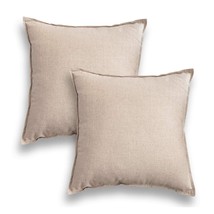 Set Of 2 20&quot;X20&quot; Yellow Pillowcase With Zipper Cousion Cover Decor Cotton Linen  - £32.12 GBP