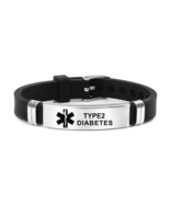 Medical Alert ID Bracelet Adjustable  Made of Silicone/Stainless Steel - £3.90 GBP