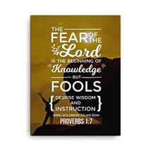 Express Your Love Gifts Bible Verse Canvas The Fear of The Lord Proverbs 1:7 Rel - £83.53 GBP