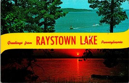 Dual View Banner Greetings From Raystown Lake PA UNP Chrome Postcard - £5.40 GBP