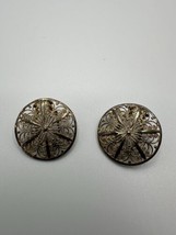 Vintage Sterling Silver German Filigree Clip Earrings 2.2cm - $29.70