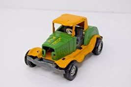 Vintage Topper 5&quot; Pressed Metal Car &quot;Junk Pile&quot; Green &amp; Yellow Toy Made ... - £7.79 GBP