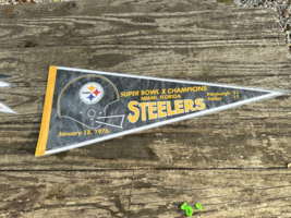 Pittsburgh Steelers 1976 Super Bowl X Pennant 30&quot; AFC Champions - £38.94 GBP