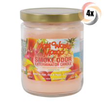 4x Jars Smoke Odor Maui Wowie Mango Smoke Exterminator Candles | 13oz - £39.43 GBP