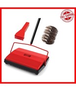 Manual Carpet Sweeper with Horsehair Brush - Effortless Pet Hair Removal - $41.57