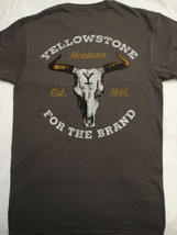 Yellowstone TV Show Cattle Skull For The Brand Dutton Ranch Charcoal T-Shirt - $21.75+