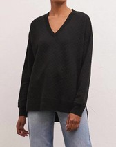 Z Supply quilted modern v-neck weekender top in Black - size XS - £42.15 GBP