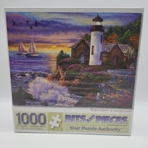 Bits and Pieces 1000 pc Puzzle Perfect Dawn Laura Glen Lawson Ocean Lighthouse - £11.73 GBP