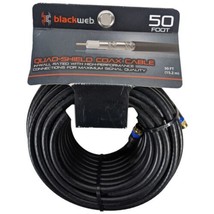 50 Foot Coax Cable BLACK WEB Blackweb 18 AWG Quad Shield Cable TV Intern... - £23.45 GBP