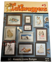 Jeanette Crews Designs Cross Stitch Pattern Booklet Tailwaggers 5 Dog Animal Pet - $4.99