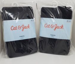 2 Pair Cat & Jack Size 2T-3T Black Tights image 2