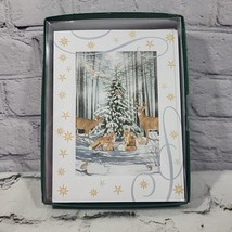 Leanin&#39; Tree Embossed Christmas Greeting Cards Box Of 12 With Envelopes  - $15.84