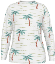 Men&#39;s long-sleeved t-shirt with wave and palm tree print summer vibe - £31.50 GBP
