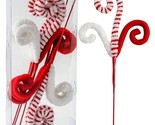 6Pc Set Red/White Christmas Tree Decorations Picks Christmas Tree Woolen... - £30.46 GBP