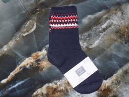 Janie and Jack Navy Blue Fair Isle Ankle Crew Sock Size 4/5 Boy&#39;s NEW - $9.00