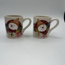 Mr Bingle Snowman Ironstone Coffee Christmas Mug Set by Nobel Excellence 2 Mugs - £23.60 GBP