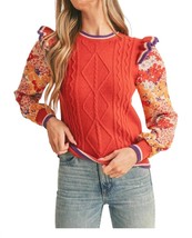 &amp;merci cece cable knit sweater top in Red - £33.63 GBP