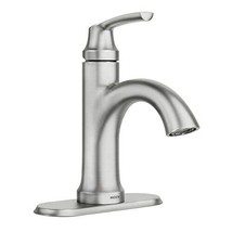 Moen Wellton One-Handle Center Set Bathroom Faucet Spot Resist Brushed Nickel - £61.49 GBP